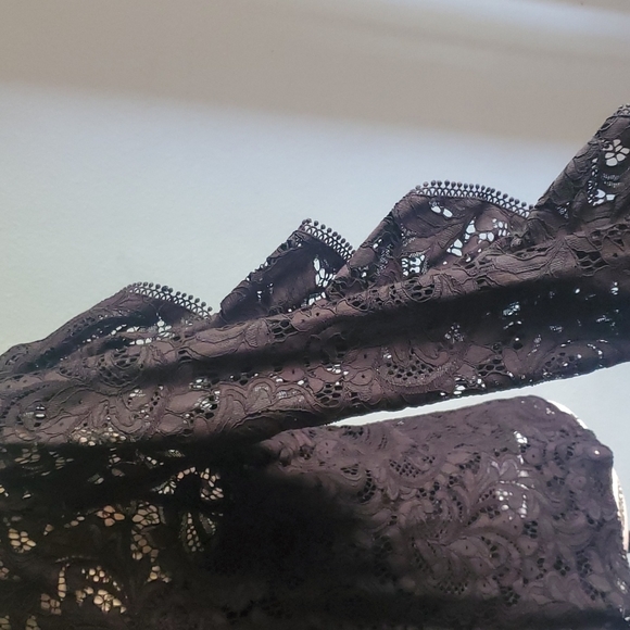 Express Lace Mock Neck Ruffle Sleeve Top - Picture 5 of 6